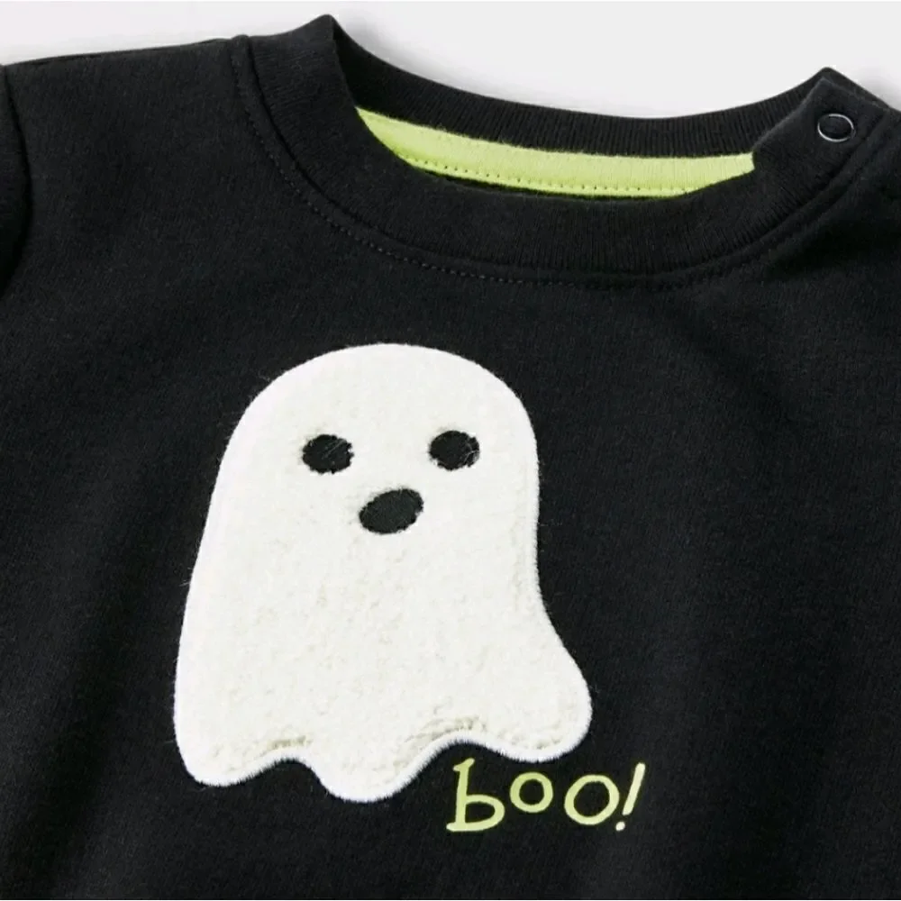 Baby Cat & Jack Halloween Ghost Graphic Long Sleeve Sweatshirt 2pc set